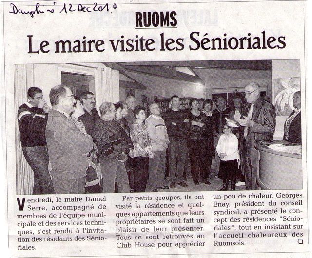 VISITE DE L'ÉQUIPE MUNICIPALE AUX SÉNIORIALES DE RUOMS