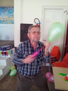 Jacques au poste de gonflage des ballons